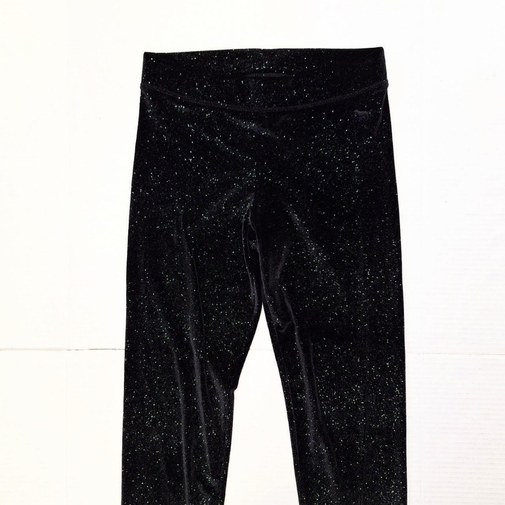 Vintage Y2K Victoria's Secret PINK Black Sparkle Yoga Pants Size Small Petite
